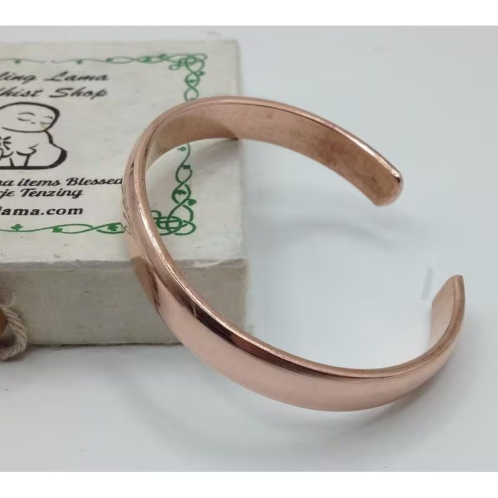 Smooth Copper Adjustble Cuff Bracelet Hypoallergenic Arthritis Therapy Women Men